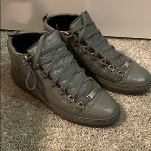Gray Balenciaga High Top Arena Sneaker